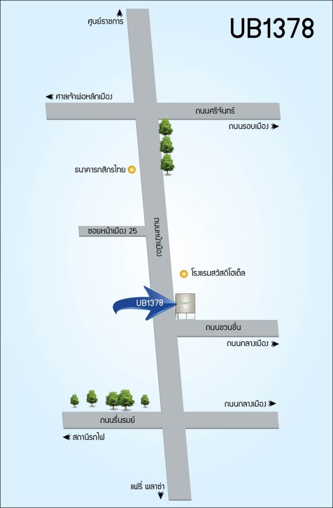 แผนที่แสดงตำแหน่งสื่อโฆษณา OOH แบรนด์ยูสฟูลฟู้ด วง BUS ทำเลทองย่านหน้าเมือง-ชวนชื่น ขอนแก่น เชื่อมต่อจุดสำคัญทั้งแฟรี่พลาซ่า สนามกีฬาจังหวัด และเส้นทางหลักมุ่งหน้าถนนมิตรภาพ-มข. ผลงานโดย Signature Media